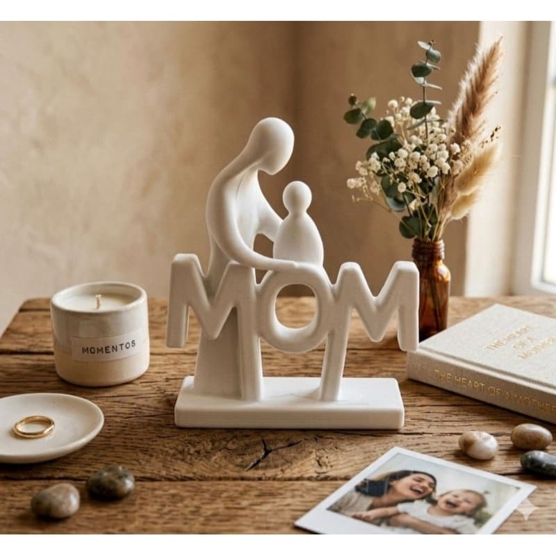 Estatua Mãe e Filhos, 1,2,3 - Presente Dia das Mãe