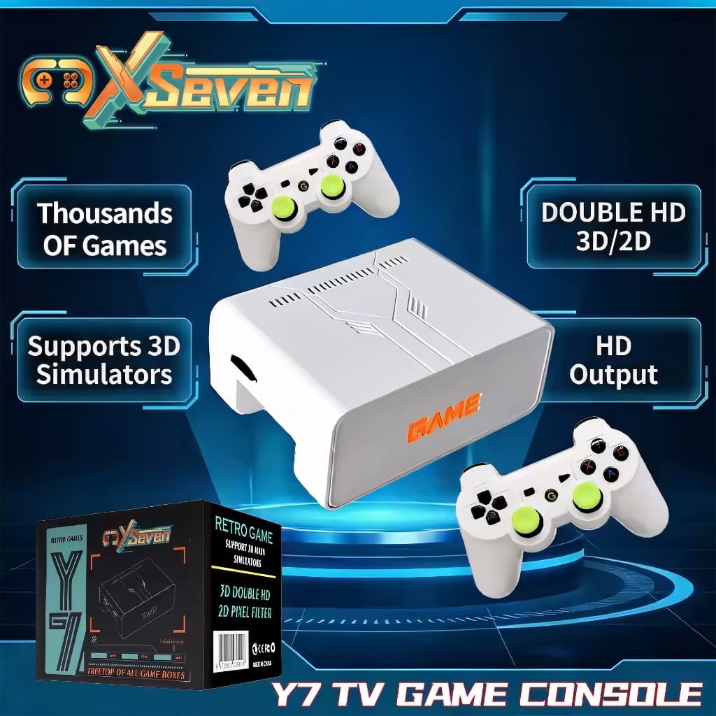Game Stick Y7 ORIGINAL 128GB Videogame Atualizado + 2 Controles Sem Fio Recarregáveis, HDMI 4K
