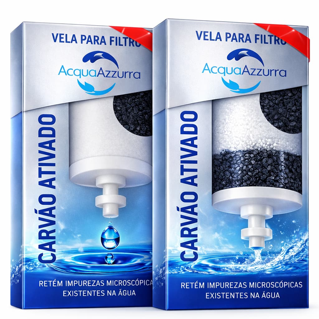 2 VELAS FILTRO BARO CARVÃO ATIVADO Alcalina Esterilizante - SERVE PARA TODOS FILTRO BARRO