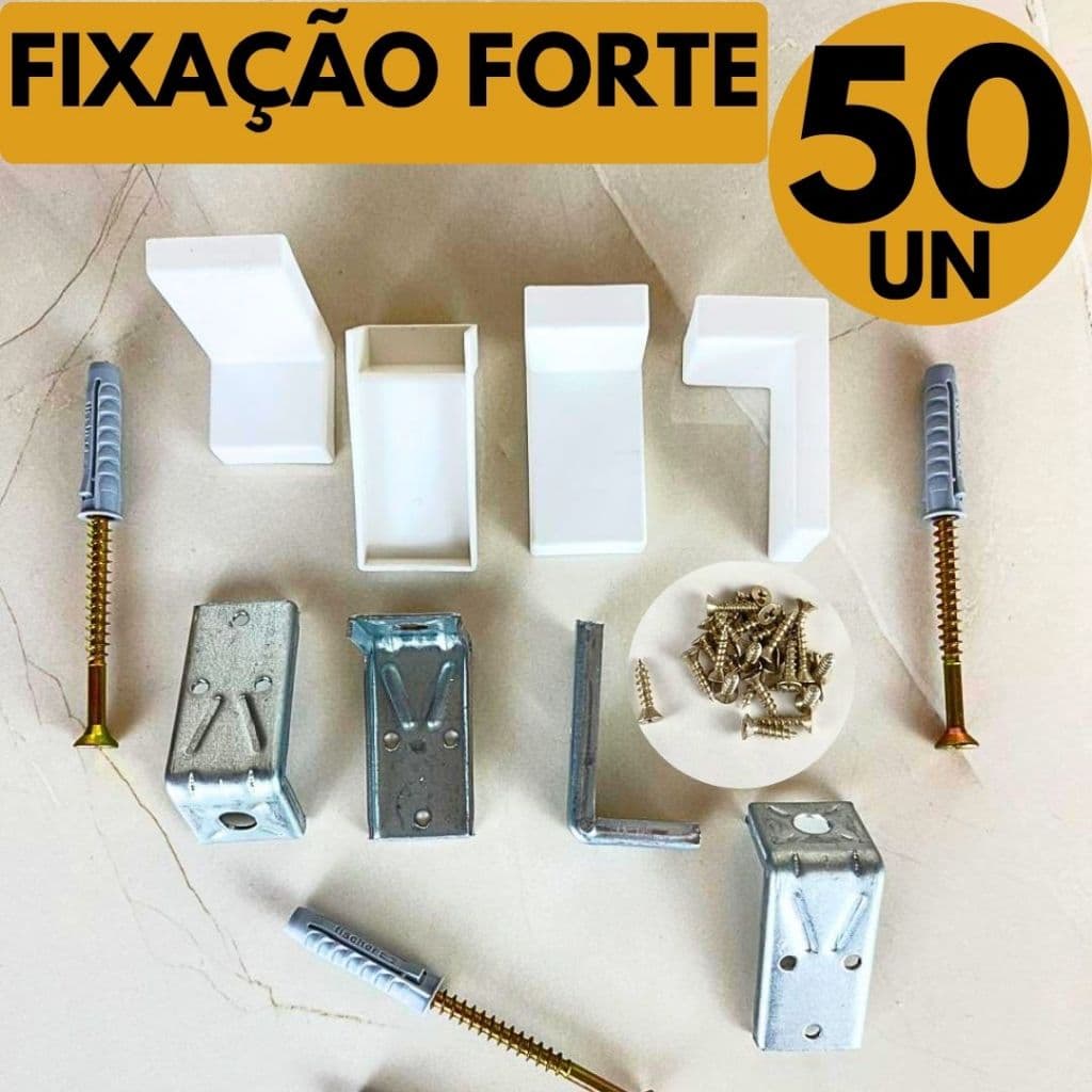 Cantoneira 50/40/30/20 Reforça Móveis Não Cai Mais Prateleira Armário Casa Marcenaria Montagem