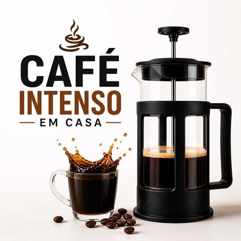 Cafeteira Prensa Francesa 600ml Café Forte Sem Filtro Mais Sabor e Aroma em Casa