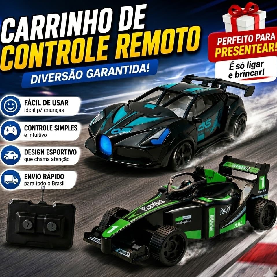 Carrinho Controle Remoto Esportivo Infantil brinquedos de menino