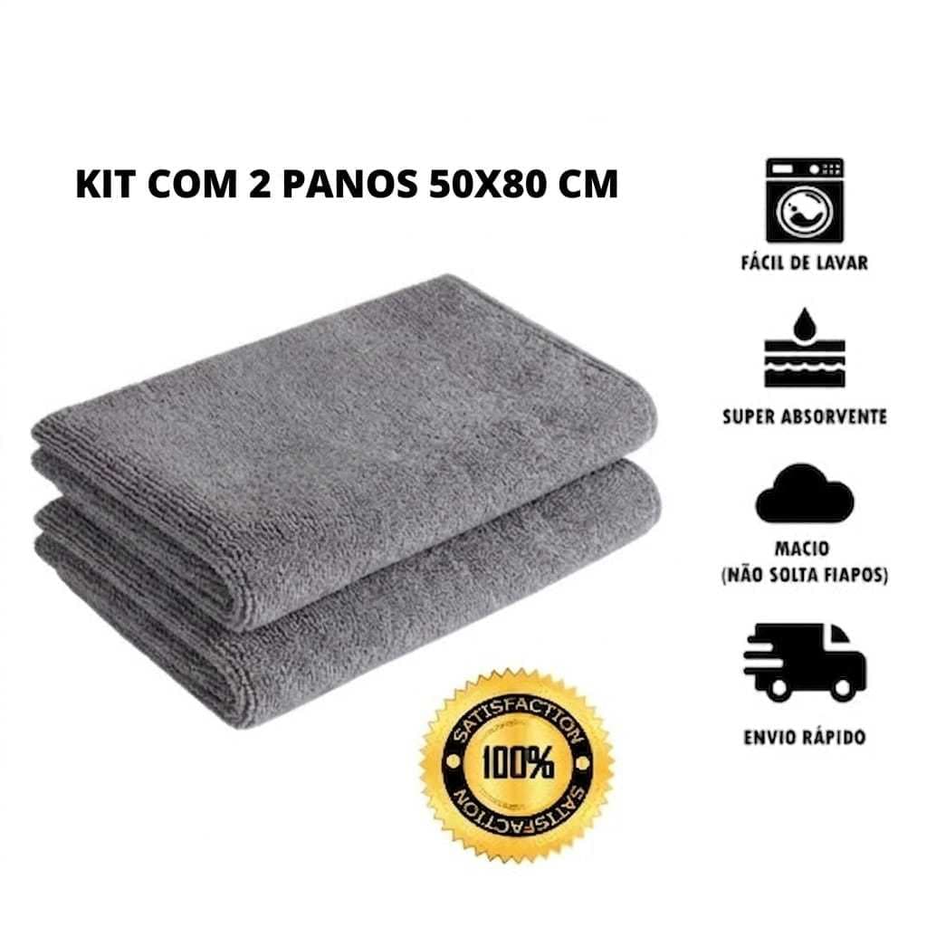 ki 2 e 4 Panos de Chão Celeste  Microfibra com Super Absorção 50x80cm