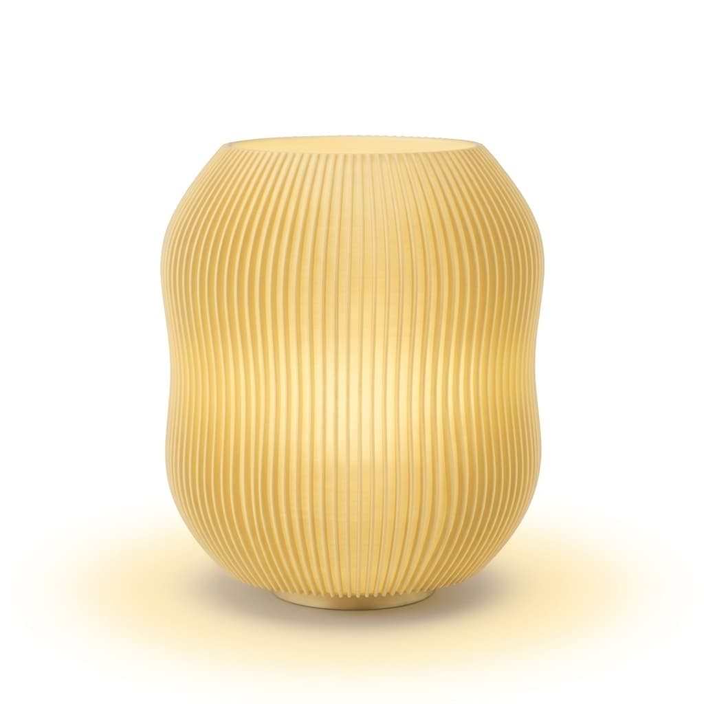 Luminária Abajur Elegante Canelada LED Decorativa Moderno Casa E Escritório Branco
