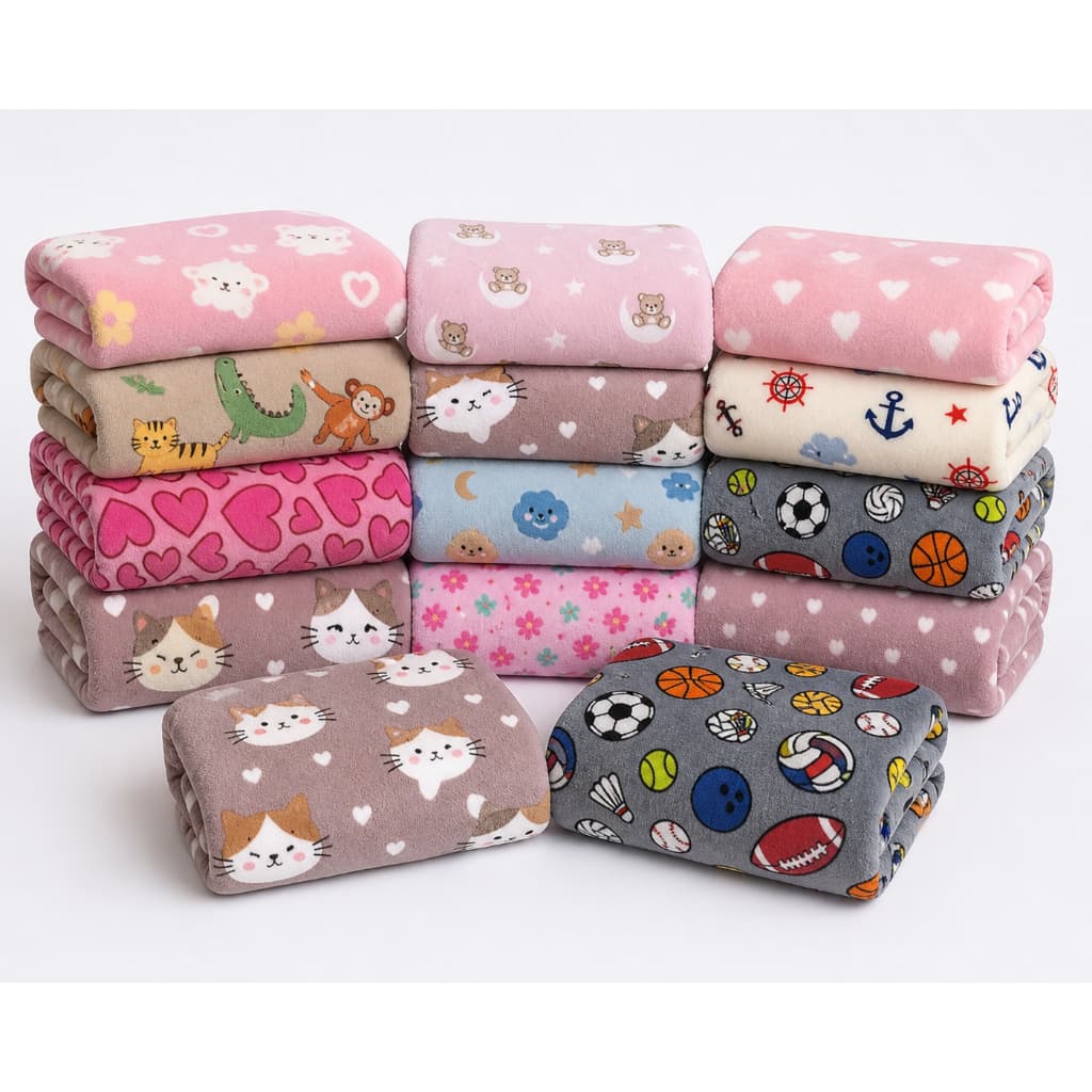 Kit 2 Manta Bebe Cobertor Microfibra Antialérgico Infantil Luxo Flecee Mantinha Quentinho