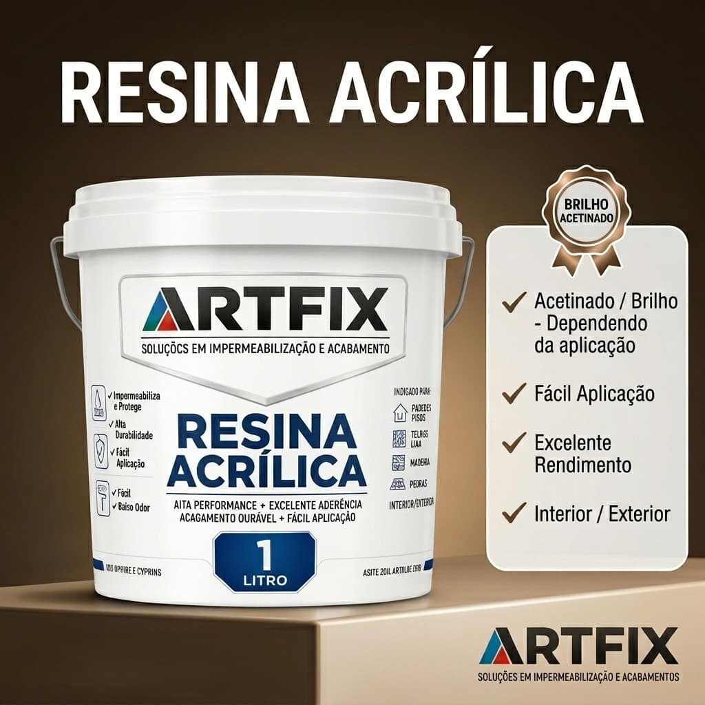 Resina Acrílica 18L Incolor Brilhante com Impermeabilização à Base de Água