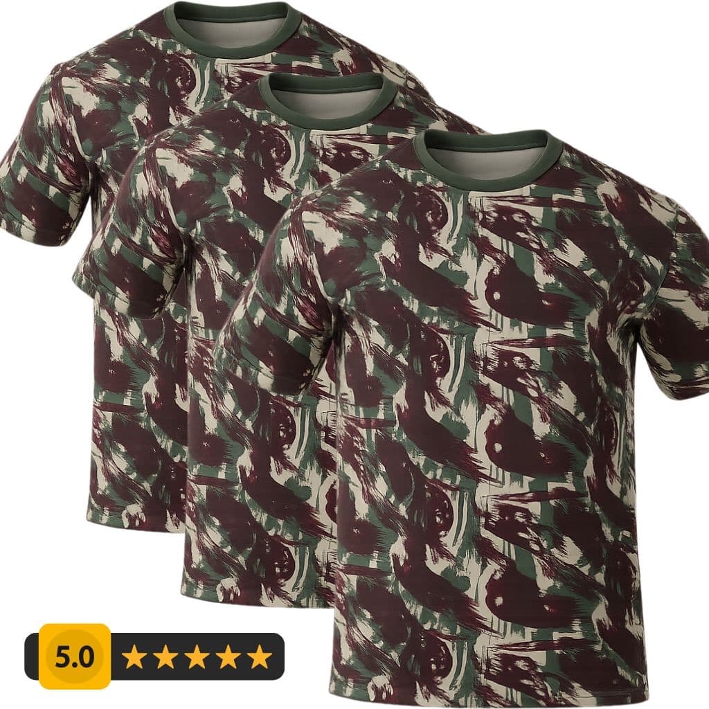 kit 3 Camisa  Masculina Termica Camuflada  Manga Curta – Camiseta Militar , Trilhas e Esporte Outdoor