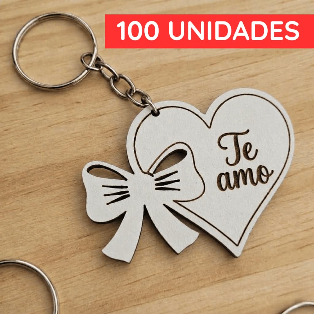 Chaveiro Coração Mdf Te Amo Lembrancinha Presente Eventos Dia dos Namorados