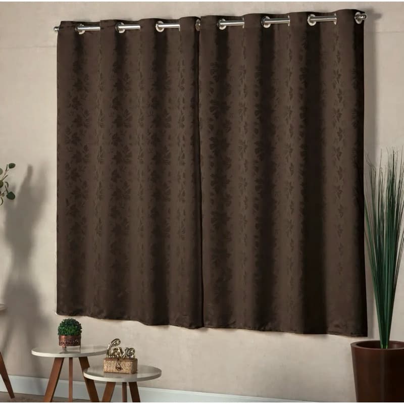 Cortina Pequena Jacquard 2m x 1,40 Ideal Para Cozinha ou Sala