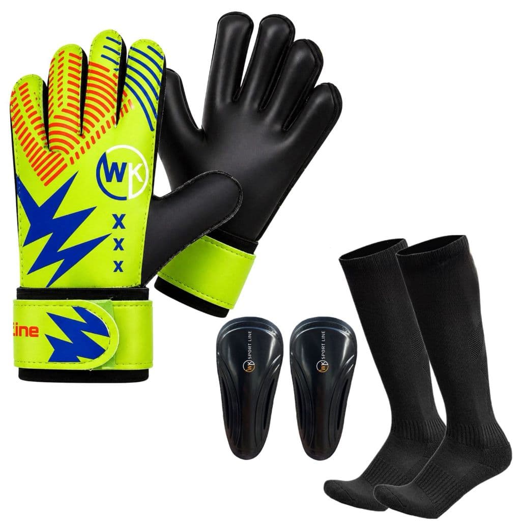 Kit luva de Goleiro flash Meião e Caneleira