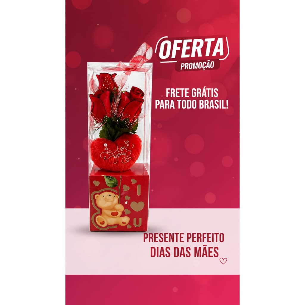 Rosa Encantada A Bela e a Fera Luminária LED Decoração Luxo dias das mães cor vermelho