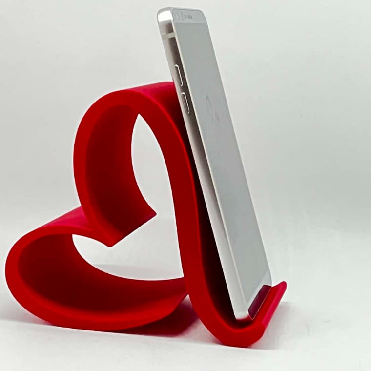 Suporte Celular de Mesa Coração 3D – Base Decorativa Presente Romântico Dia dos Namorados