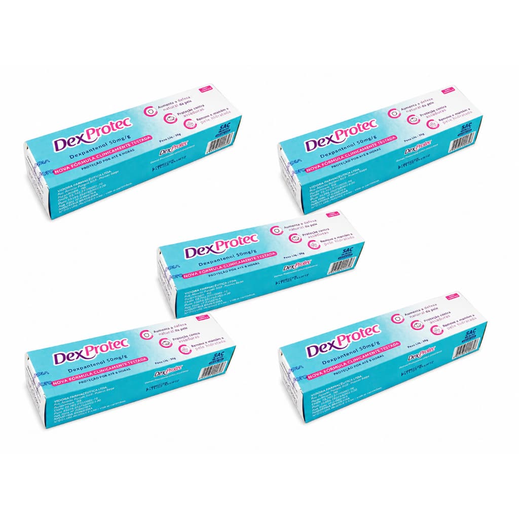 KIT 5 Pomadas para Prevenção de Assadura DEXPROTEC 30G