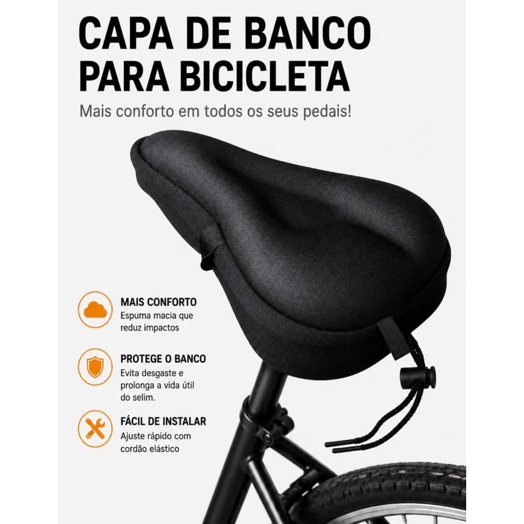 Capa Para Banco Selim De Bicicleta  Bike Gel Silicone Confortável Ajustável Almofada Forro Ciclismo