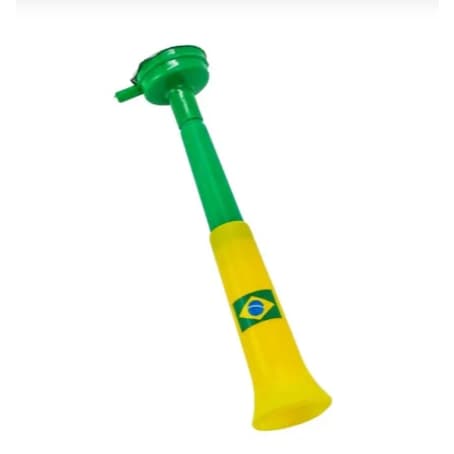 Corneta Brasil Verde e Amarela De Plástico 15cm Copa Do Mundo Futebol
