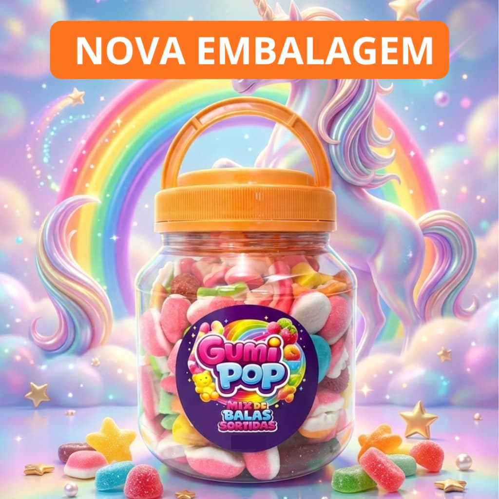 GumiPop Mix Bala Gelatina a Granel Sabores Sortidos Guloseimas Doces