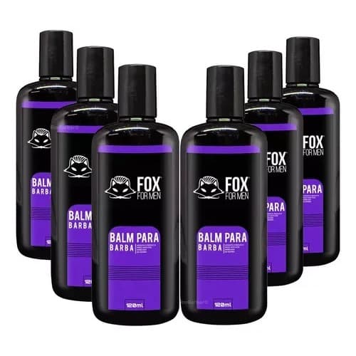 Kit 6 Balm para Barba Fox For Men 120ml Hidrata e Modela Anti-Frizz Revenda