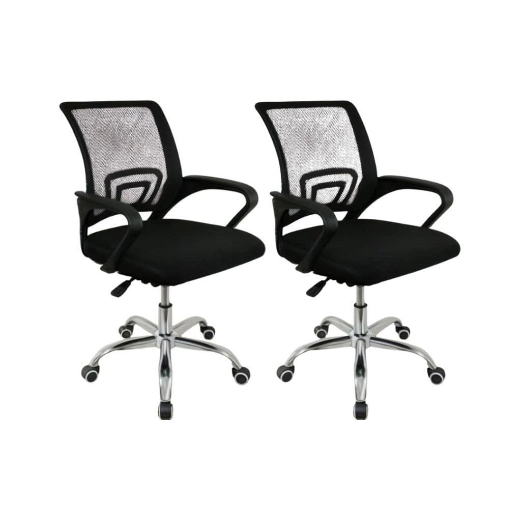 Kit 2 Cadeiras Escritório Mesh Giratória Ergonômica Ajustável Rodízios 360° Cores Variadas