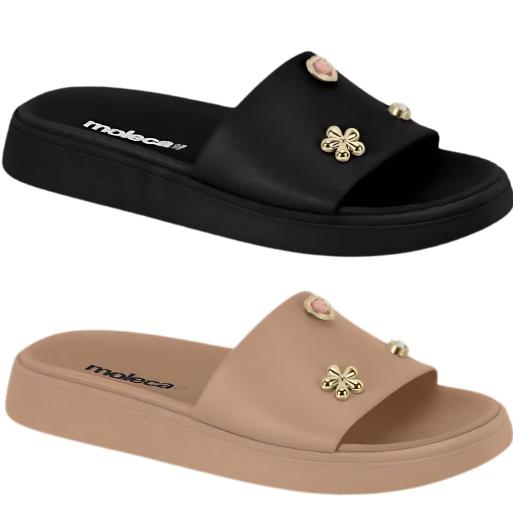 Sandália Feminino Papete Moleca Slide 5469.155 Napa Confortável