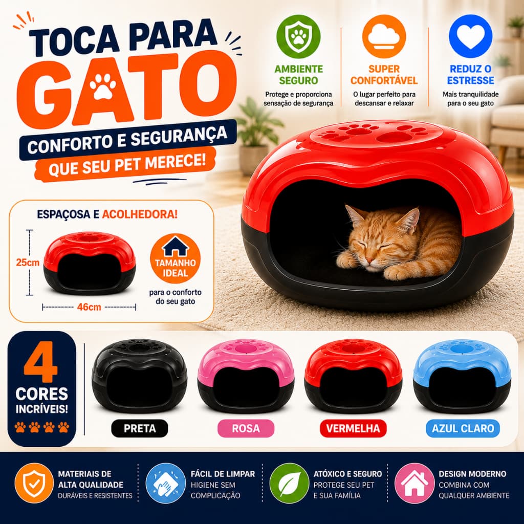 Toca Casinha Gato Esconderijo Impermeável Cama Mec Pet Casa Arredondada Confortável