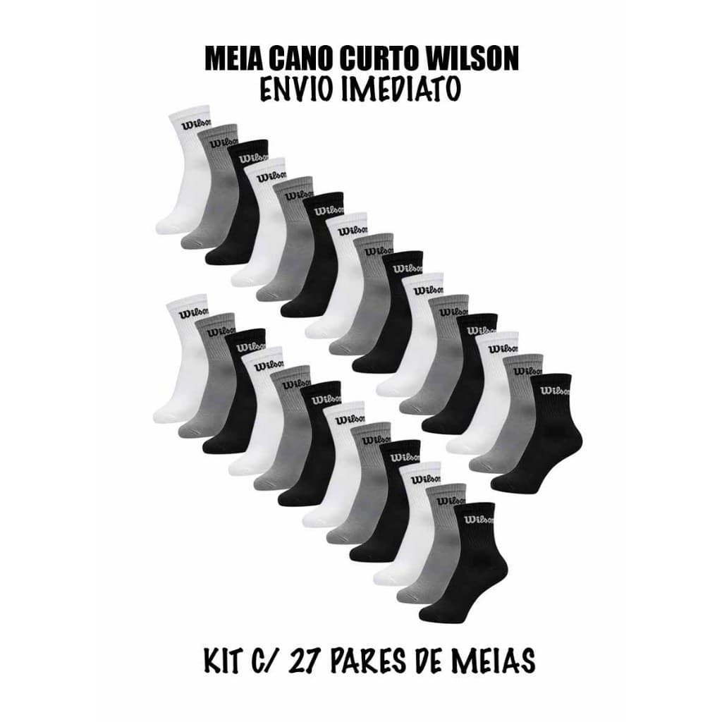 Kit 12 ou 27 Meias Cano Longo Wilson Caneladas Originais