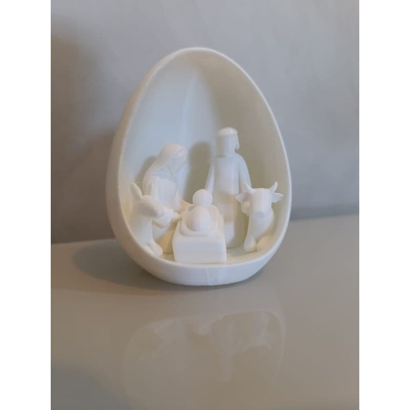 Mini Presépio de Natal Minimalista - Sagrada Família na Redoma 3D
