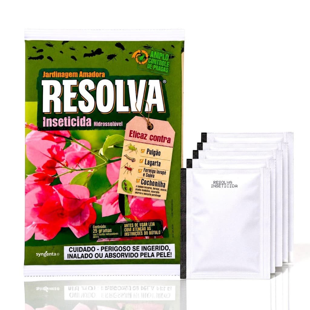 Inseticida P/ Plantas Flores e Coqueiro Pulgão Lagarta Cochonilha Formiga Lava pé Saúva Resolva 25G
