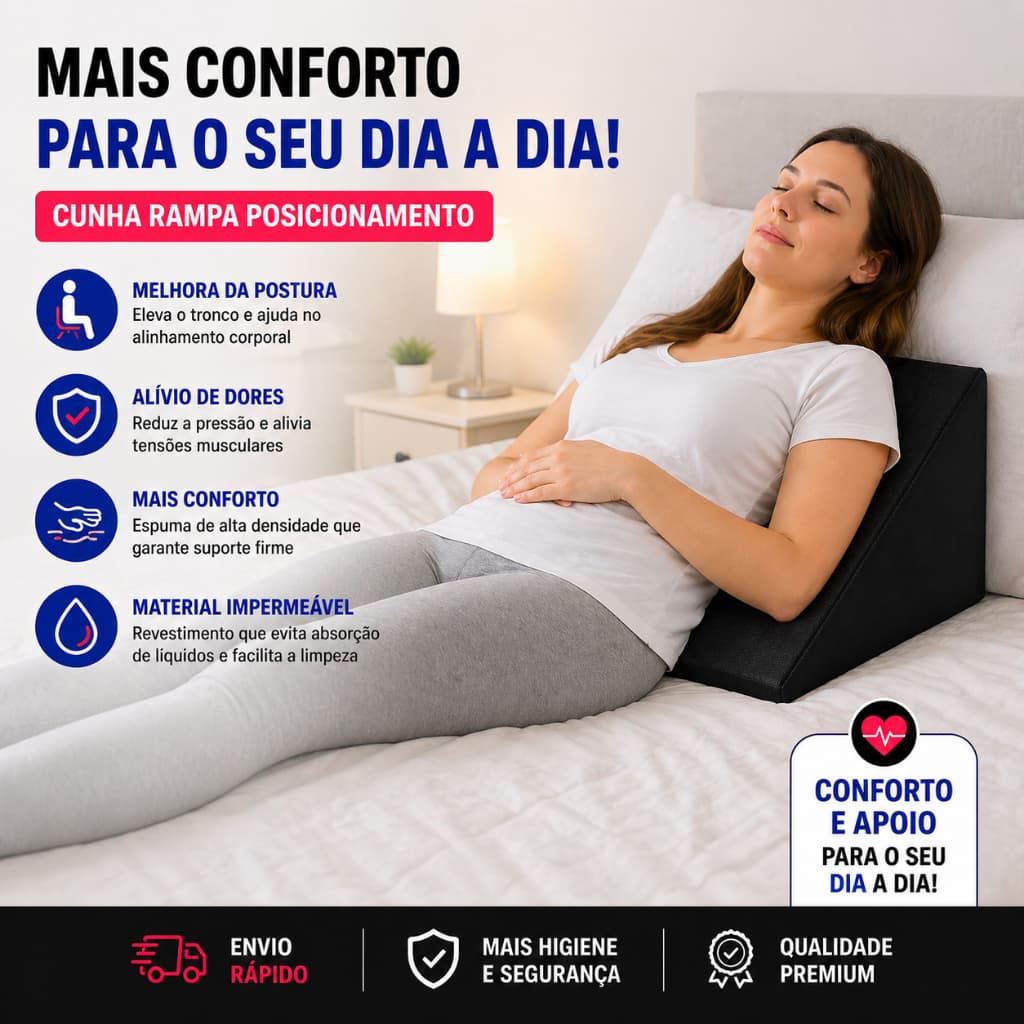 Cunha Ortopédica Triangular Elevação Pernas Refluxo Pós Cirúrgico