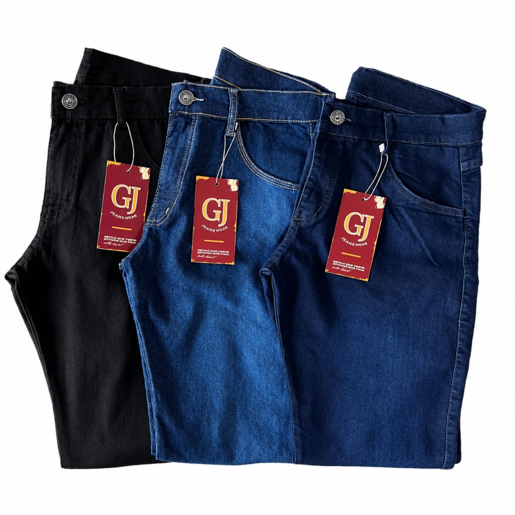 Kit 3 Calças Jeans Masculina Slim Original Elastano Lycra