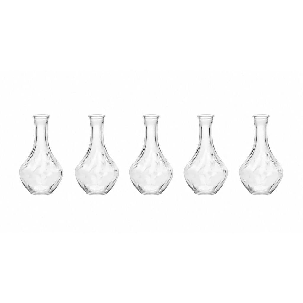 Kit 5 Vasos Decorativo 17 Cm Vidro Flores Solitário Difusor Wolf