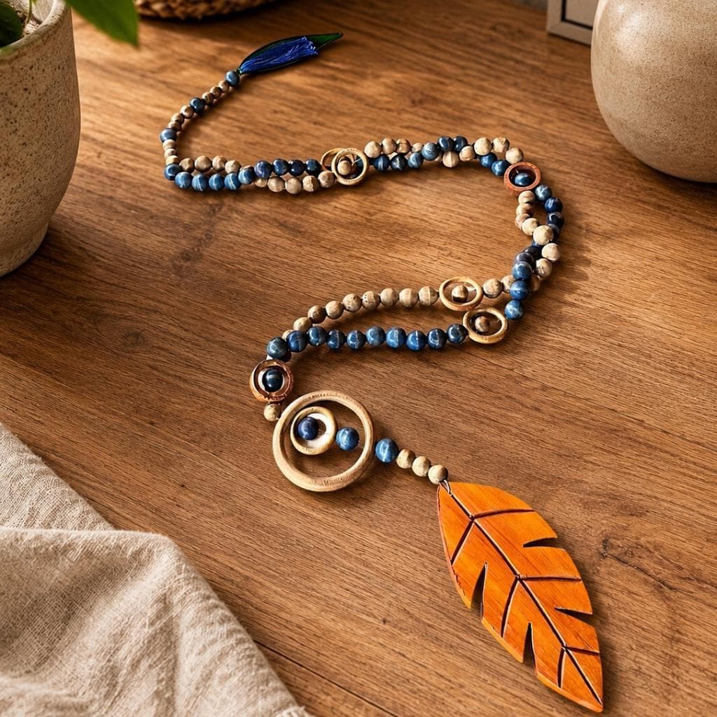 Enfeite Colar De Mesa Madeira Decorativo Sala Natural Adorno Boho Luxo Premium Artesanal Parede Decoração Cordão De Mesa