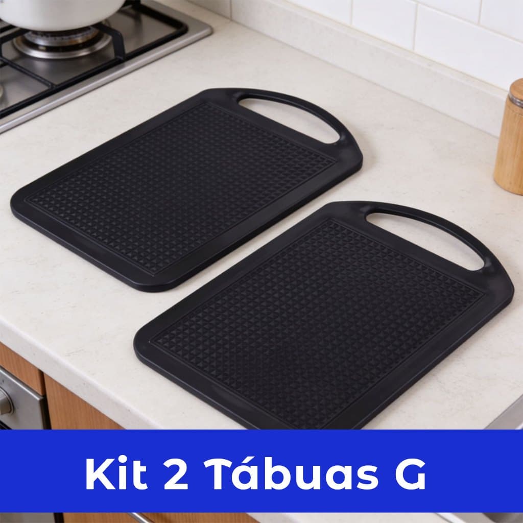Kit 2 Tabuas Grande 34x23 Resistente Prática Antibacteriana Multiuso Carne Legumes