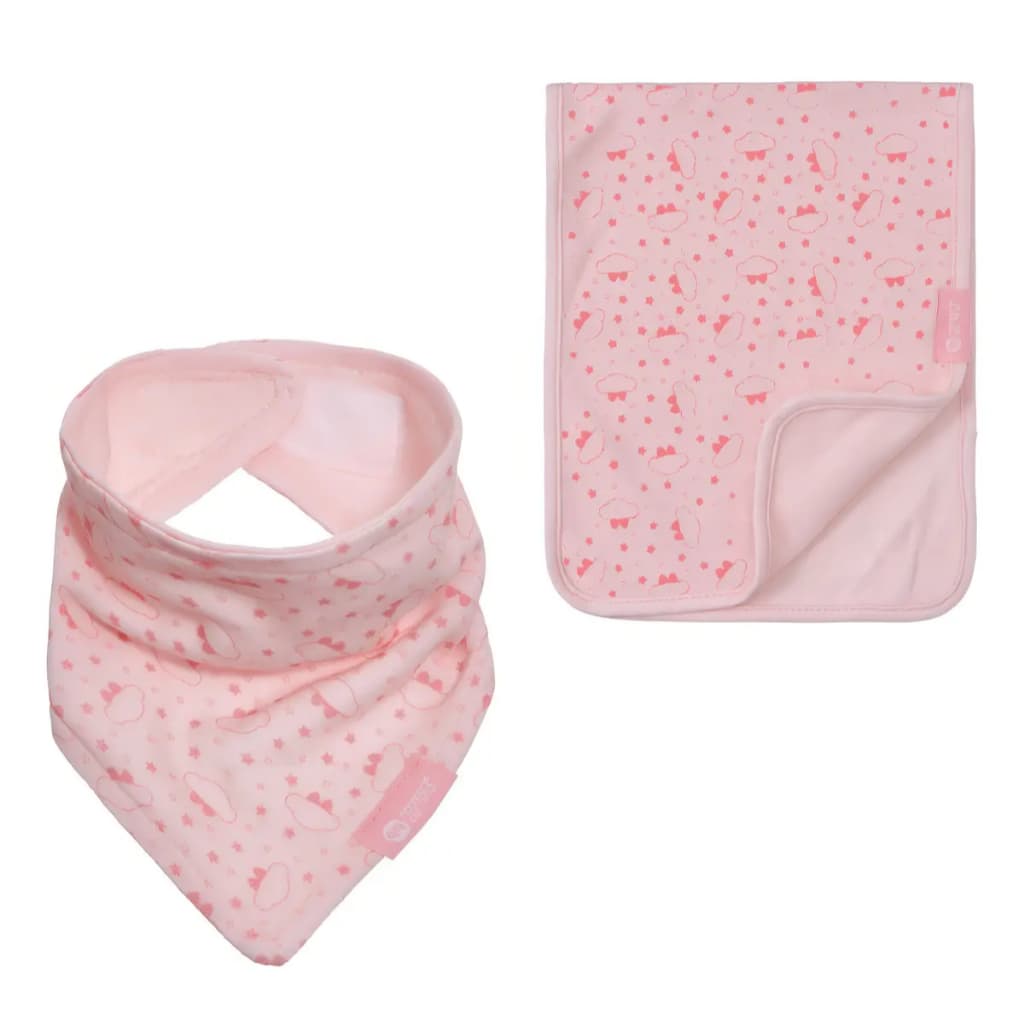 Kit Babador e Pano de Ombro Lilica Ripilica Hipoalergênico Rosa - Original Pacific