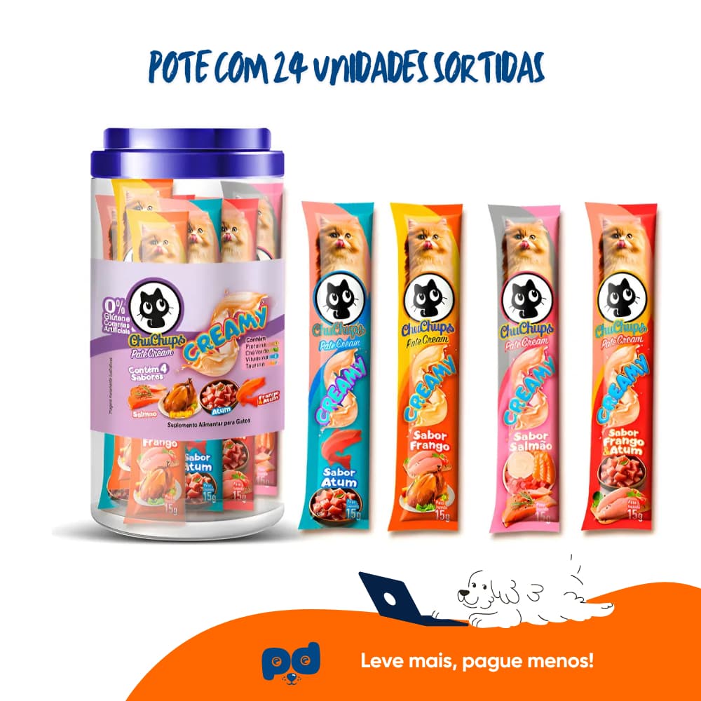 Petisco Cremoso para Gatos Churu Creamy – Sortidos | Chupchups Creamy