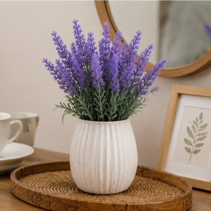 Kit 5 Ramos Lavanda Artificial Buquê Decorativo Para Vaso
