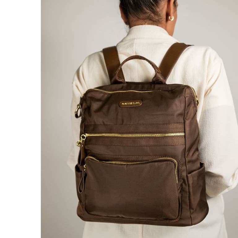 Mochila Feminina Pavão de Ouro Grande Nylon Impermeável Trabalho Faculdade dia a dia