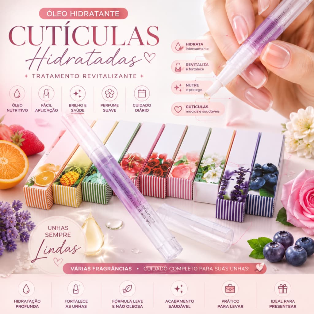 Caneta Óleo Hidratante Revitalizante De Cutículas Sabores De Frutas Gel De Unha