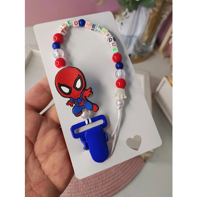 Prendedor de Chupeta  super-heróis ,homem aranha, Batman ,Capitão america, Hulk ,Prendedor de Bico infantil, bebe .