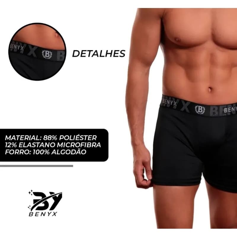 🔥 KIT CUECA BOXER MICROFIBRA MASCULINA 🔥 SUPER CONFORTO DO P AO GG 🩳