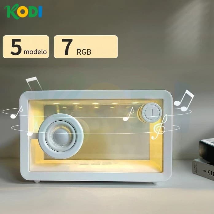 Caixa de Som Bluetooth Transparente Portátil com Luz RGB, Som Potente e Recarregável USB-C M8