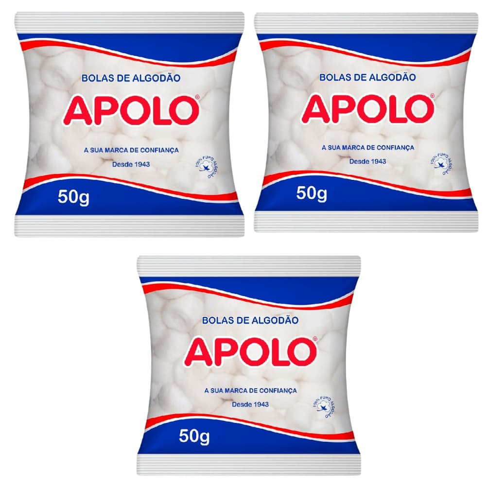 Kit 3 Algodão Bola Branco Manicure 50g