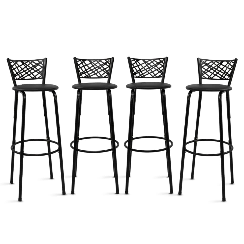 Kit 4 Banquetas Cadeiras Alta 80cm Eclipse Preta Ideal Balcão Cozinha Gourmet Área De Lazer Piscina