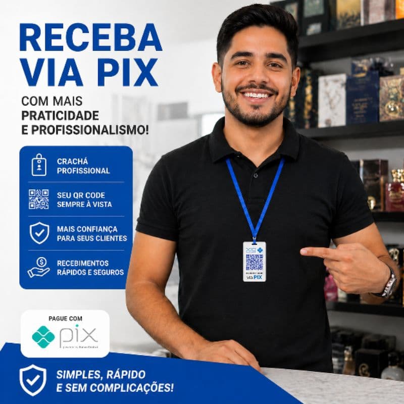 Plaquinha Pix Modelo Crachá (1 Unidade)