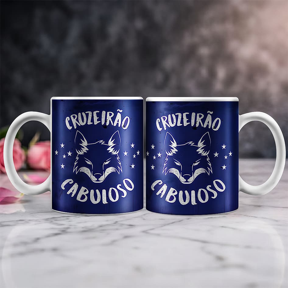 Caneca Cruzeiro Raposa – Presente Torcedor Azul Celeste