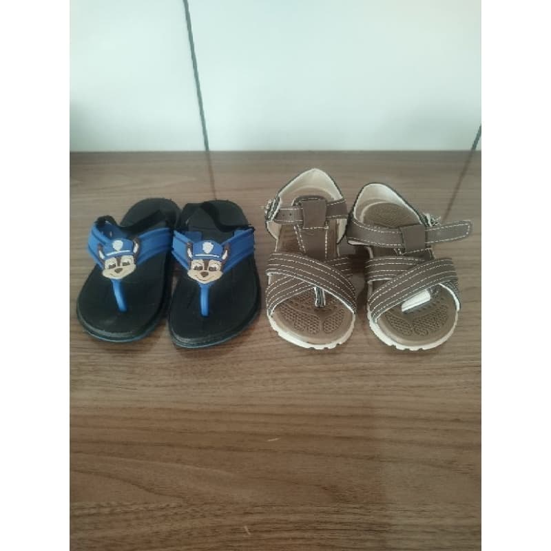 kit calçados infantil menino sandália e chinelo confortável