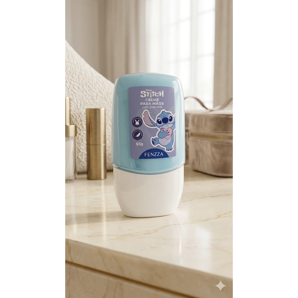 Creme Hidratante Para Mãos Stitch Fenzza C/ Aloe Vera 55g - Perfeito para sua Necessarie