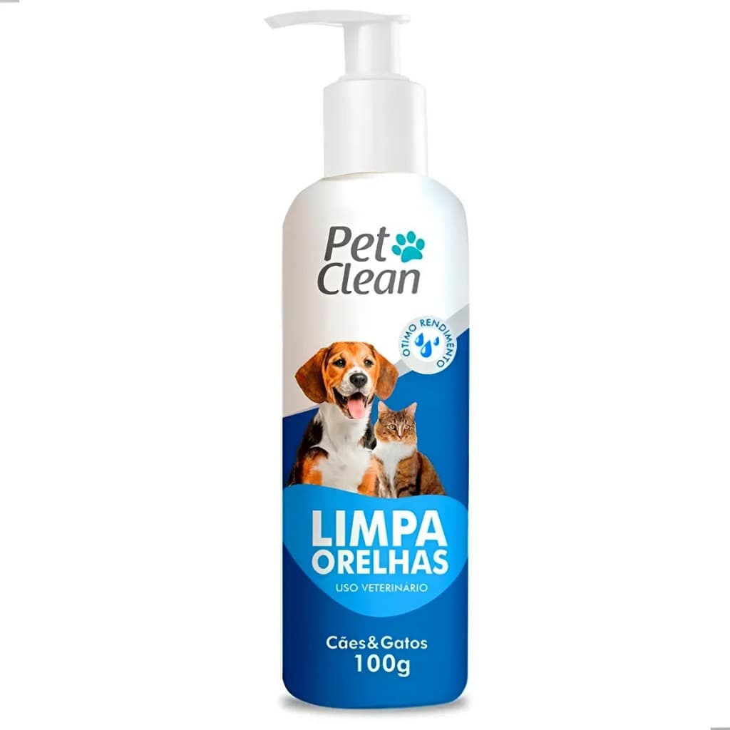 Limpa Orelhas Para Cães Gatos Pet Clean 100g Ouvido Higiene