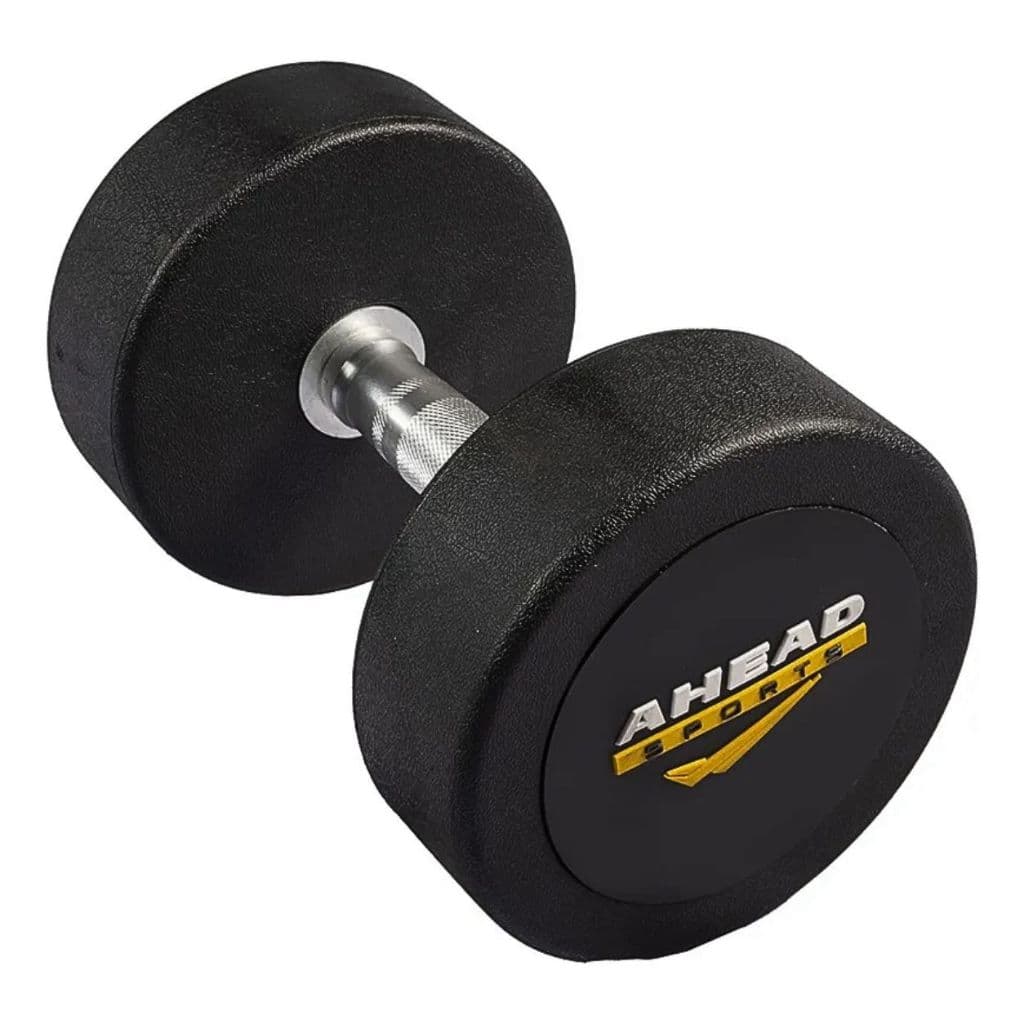 Halter Dumbbell 10kg Redondo Emborrachado Peso Academia Fitness Treino em Casa Compacto Maciço