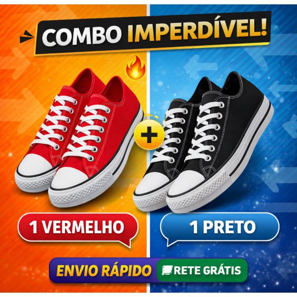 Kit 2 Pares Tênis All Confortável Star Casual Masculino Feminino Promoção