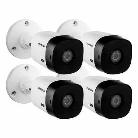 Kit 4 Câmeras Intelbras VHL 1120 Bullet HDCVI Lite, HD 720p, Lente 3.6mm, Visão Noturna 20m, IP66